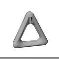 White 3D Printed Hollow Triangle Object With Modern Geometric Design And Bottom Hole 3d model