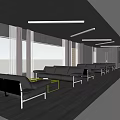 Modern Hospital Outpatient Clinic Waiting Area With Comfortable Seats And Large Windows