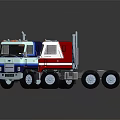 Blue And Red Trucks With Classic Cab Design And Reflective Surfaces