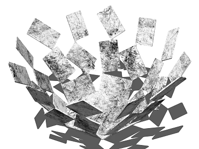 Geometric Shaped Metallic Textured Decorative Ornament Set With Layered Stacked Pieces for Home Decoration 3d model