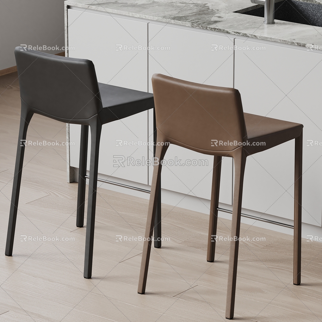 HKLiving Modern Bar Chair Leather Bar Chair 3d model