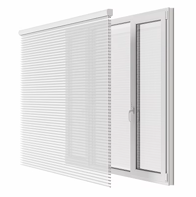 White Vertical Blinds On Glass Door For Home Privacy And Light Control 3d model