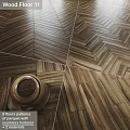Wooden Floor Components With Herringbone And Straight Patterns Polished Surface Natural Grain 3d model