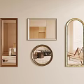 New Chinese mirror solid wood frame mirror 3d model