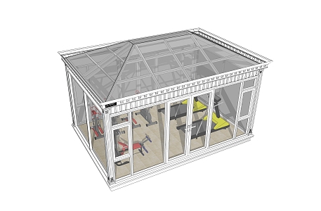 Modern Sun Room 3d model