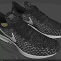 Nike Sneakers Black And White Knit Upper With White Sole And Modern Design