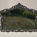 Ornate Mirror With Intricate Frame Design 3d model