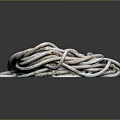 Gray Braided Rope for Daily Household Use Tangled in Coiled Form