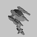 Weapon animation mecha 3d model