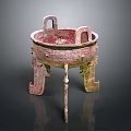 Ancient Style Bronze Furniture With Tripod Legs Double Handles And Intricate Patterns