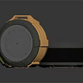 Modern Round Portable Speakers In Green And Orange With Durable Casing Design