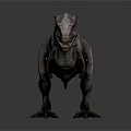 Realistic Gray Textured Dinosaur Standing On Dark Background With Detailed Features 3d model
