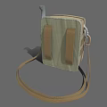 Khaki Green Medical Bag With Red Cross Symbol Zipper Buckle And Shoulder Strap