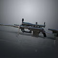 Modern Sniper Rifle With Long Barrel Tactical Scope Bipod And Magazine