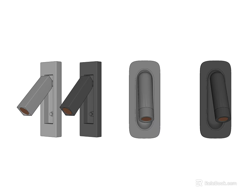 Modern Sleek Wall Lamps In Gray Black Different Styles Design Collection 3d model 