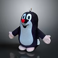 Game Movie Character Plush Toy Black Body White Belly Red Nose Big Eyes Open Arms