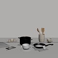 Modern Tableware Supplies Knife and Fork Pot Cup 3d model