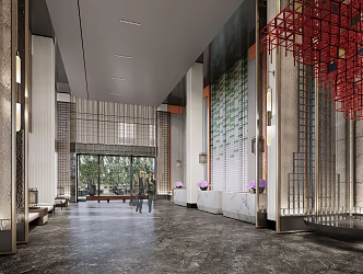 Modern Hall Hotel Lobby 3d model