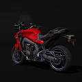Red Modern Sport Motorcycle With Windshield Black Seat And Alloy Wheels