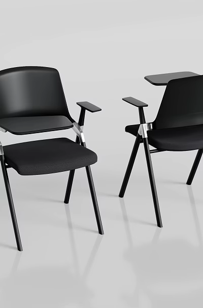Sleek Modern Black Office Chair With Armrests And Fixed Metal Legs Design 3d model Sleek Modern Black Office Chair With Armrests And Fixed Metal Legs Design 3d model