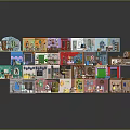 Colorful Cartoon Scenes Featuring Miniature Rooms With Detailed Decor And Layered Structure