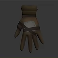 Brown Leather Glove With Cross Straps And Palm Patch For Everyday Use