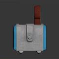 Cute Blue Smiley Face Toaster With Golden Toast On Top For Kitchen Appliance Use