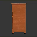 Orange Traditional Cabinet Furniture With Drawers Doors Metal Handles And Decorative Panel Top