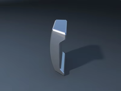 Modern Reception Desk Design With Sleek Metallic Surface And Curved Shape 3d model
