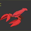 Detailed Red Lobster 3D Digital Model With Reflective Surface On Dark Background 3d model