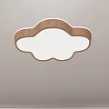 Modern Cloud Shaped Ceiling Light With Wooden Frame And White Lampshade 3d model