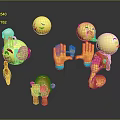 Expression package WeChat expression package cartoon expression cartoon face emoticon Yan text 3d model