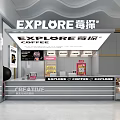 Explore Milk Tea Shop Featuring Creative Beverage Station And Coffee Options 3d model