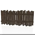 Natural Rustic Wooden Fence Structure With Slats For Outdoor Garden Decoration