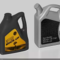 Synthetic Oil Can Mock-up Industrial Equipment Featuring Black and Gray Designs