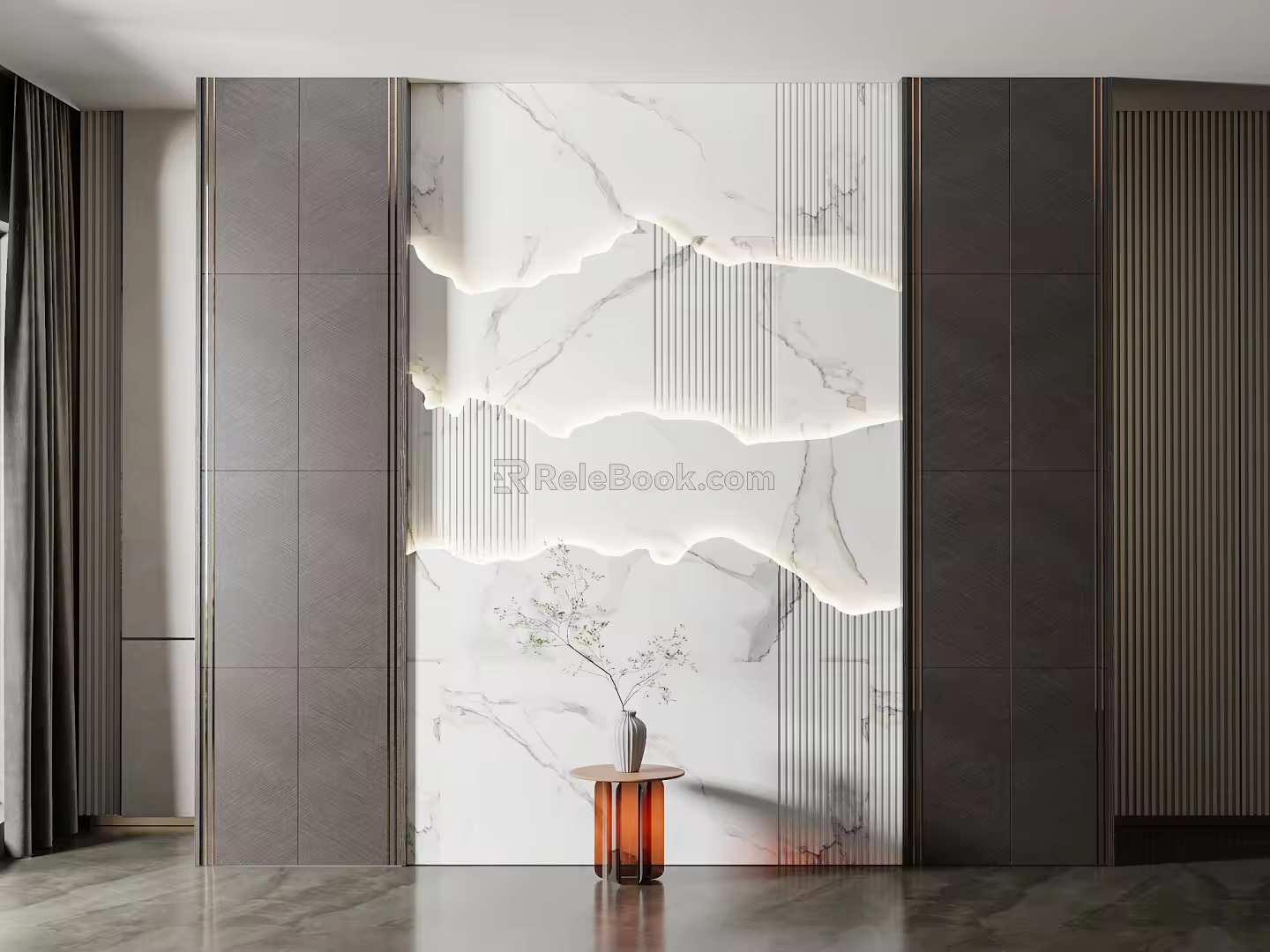 Modern background wall background wall partition 3d model