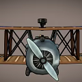 Vintage Biplane Passenger Plane With Wooden Wings Propeller And 3D Model Design