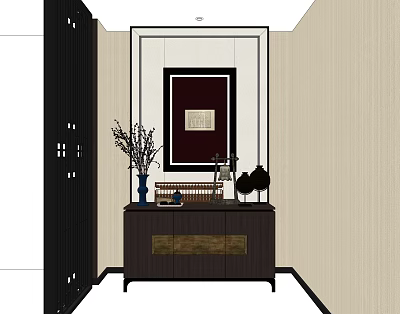 New Chinese-style Entrance Cabinet 3d model