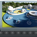 Modern Children's Play Area Planet Theme Park Children's Amusement Park Planet Theme Framework Children's Play Pool Children's Ramp 3d model