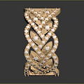 Elegant Gold Ring With Intricate Braided Design And Sparkling Diamonds 3d model