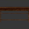 Wooden Brown Table And Bench Set With Simple Design For Home Furniture