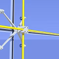 Building Facade Structural Framework With Yellow Horizontal Beams And White Connector Joints 3d model
