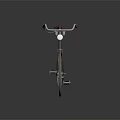 Vintage Bicycle With Brown Seat Red Handlebars Orange Fenders Front Light And Leather Pouch