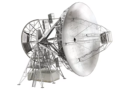 Large Industrial Radio Telescope With Parabolic Reflector And Metal Support Structure 3d model