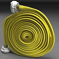 High Quality Yellow Coiled Fire Hose With Metal Couplings Emergency Fire Equipment