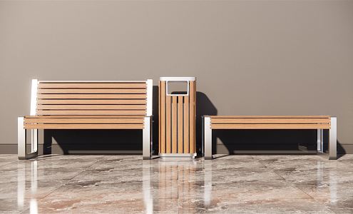 Modern Outdoor Chair Park Bench 3d model