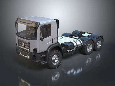Functional Silver Black Semi Truck 3D Model With Multiple Wheels 3d model Functional Silver Black Semi Truck 3D Model With Multiple Wheels 3d model