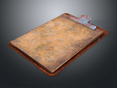 Vintage Brown Computer With Rusty Metal Clamp And Worn Distressed Surface Design 3d model
