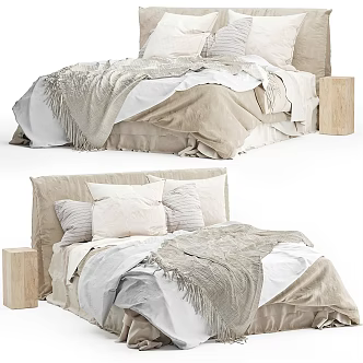 Double bed 3d model