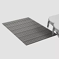 Square Rug with Black and White Striped Pattern for Modern Home Decor